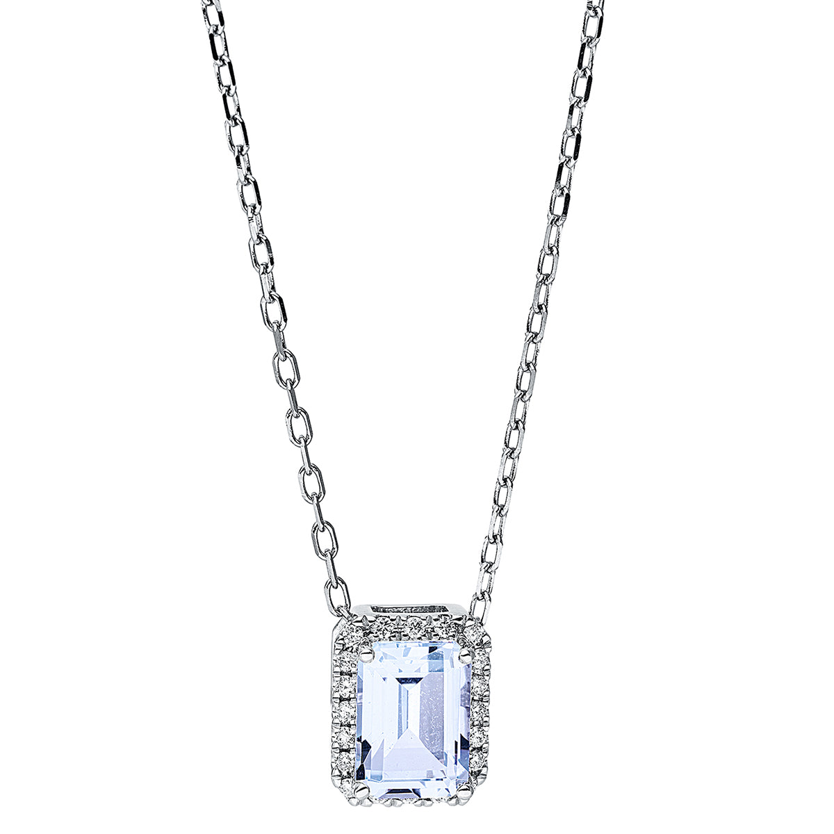 diamond full cut topaz colored stone fashion necklace in white gold