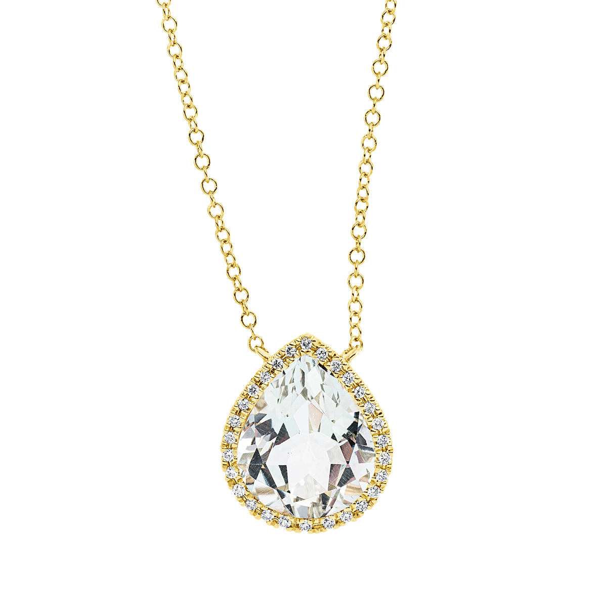 diamond full cut amethyst colored stone fashion necklace in yellow gold