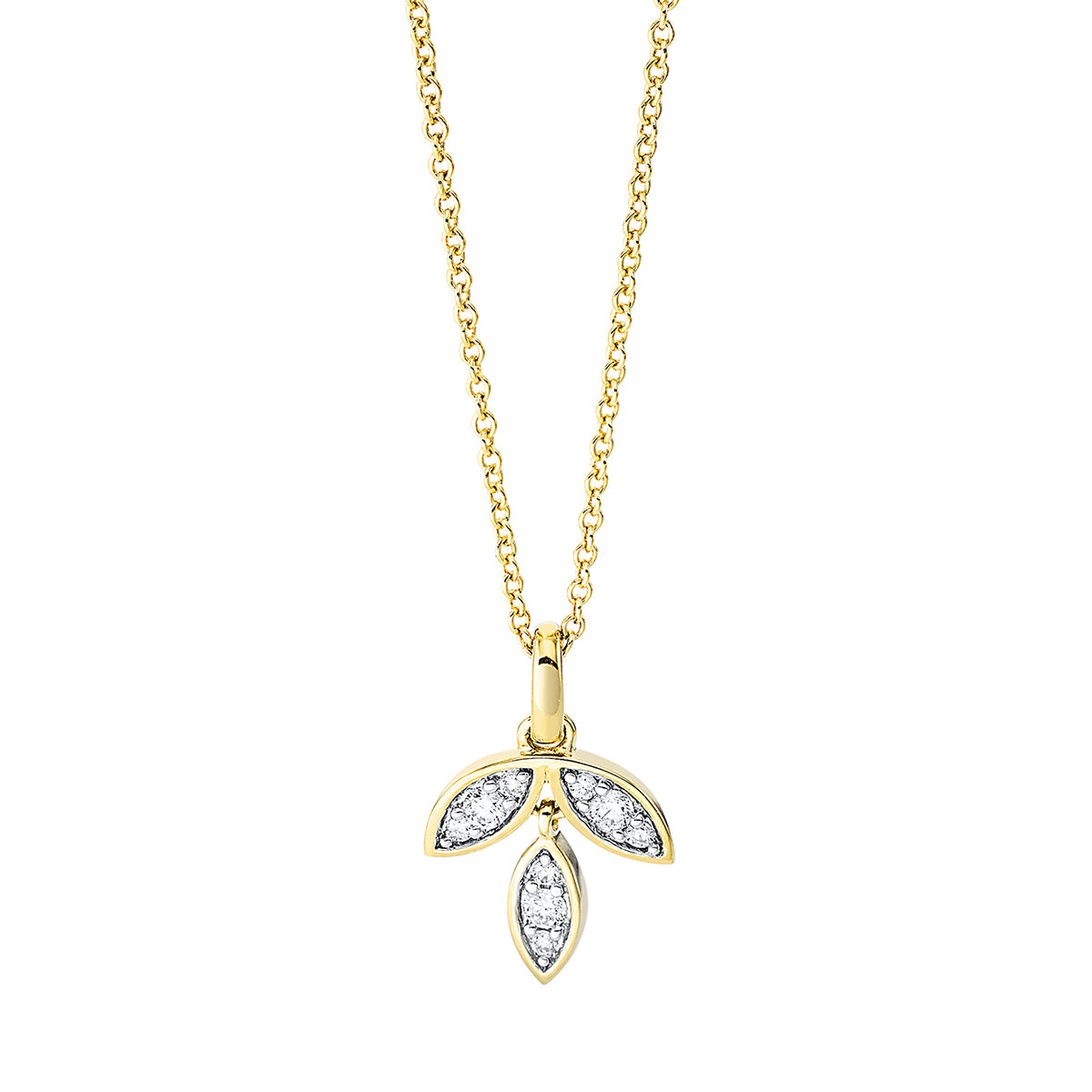 diamond full cut modern woman necklace in yellow gold