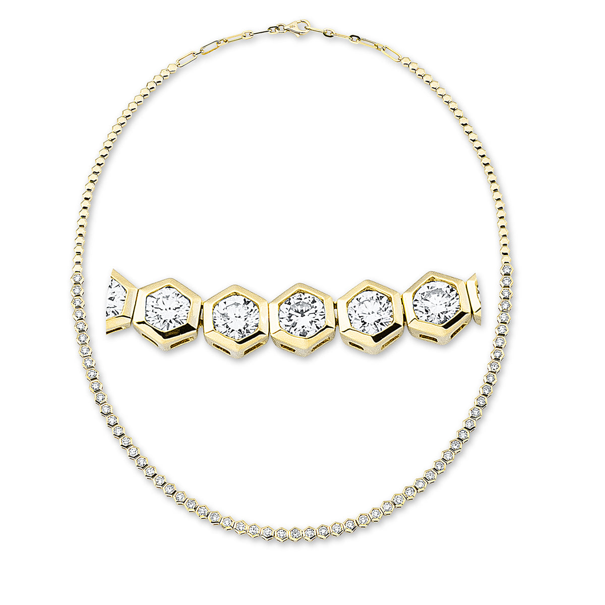 diamond full cut exclusive necklace in yellow gold