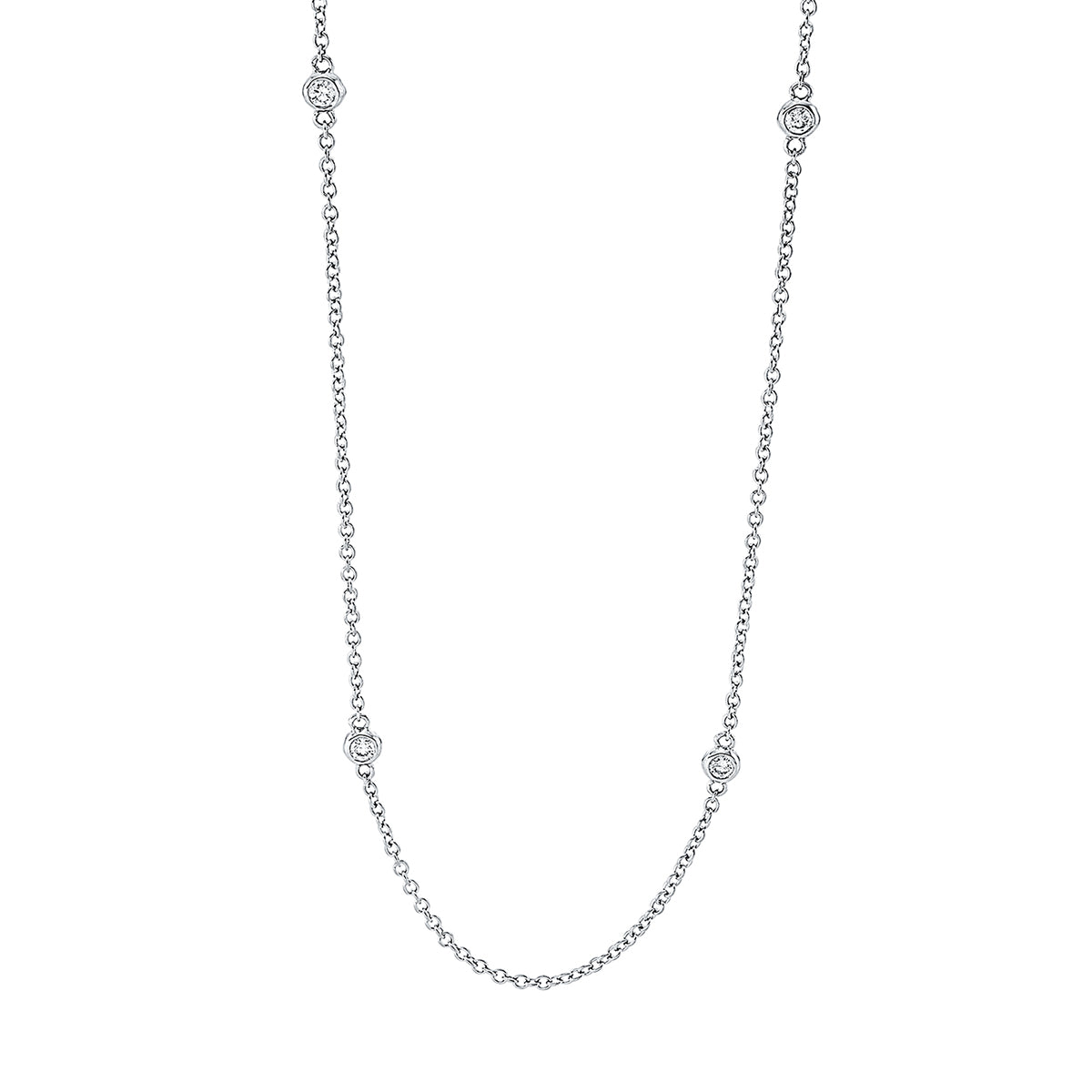 diamond full cut modern woman necklace in white gold