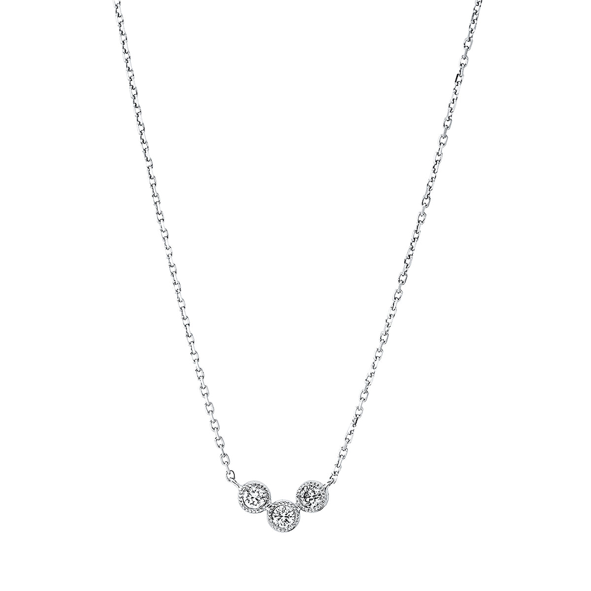 diamond full cut modern woman necklace in white gold