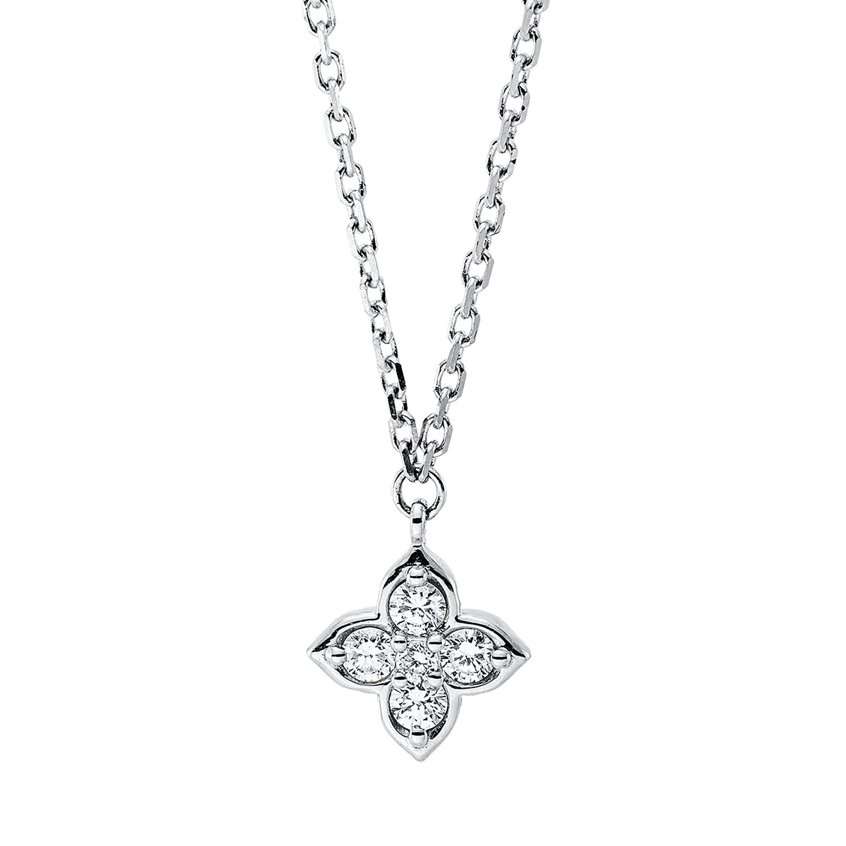 diamond full cut modern woman necklace in white gold