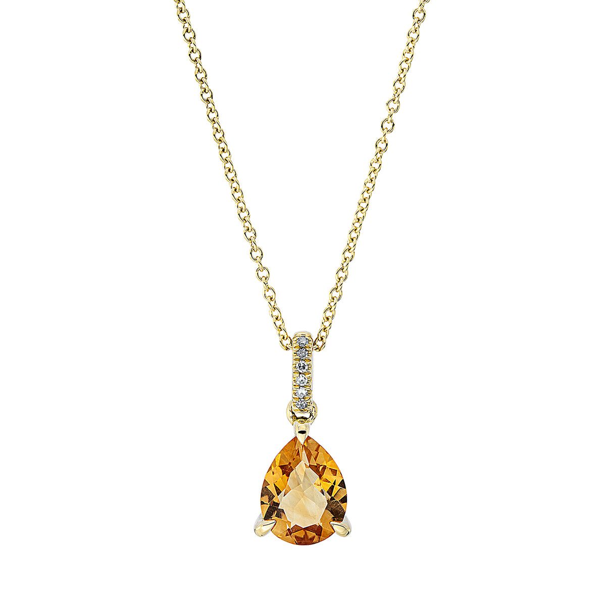 diamond single cut citrine colored stone fashion necklace in yellow gold