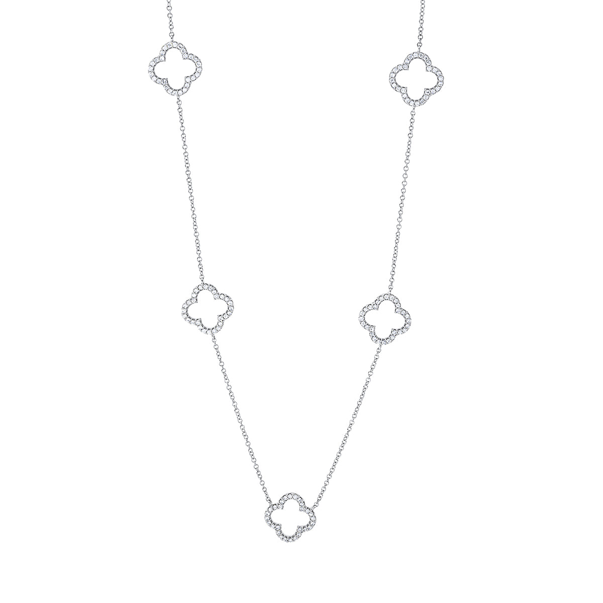 diamond full cut modern woman necklace in white gold