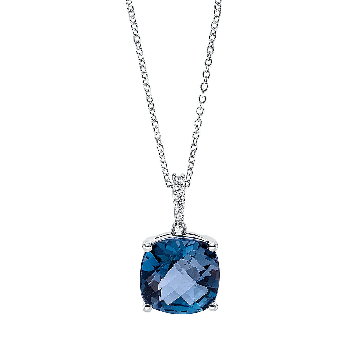 diamond full cut topaz colored stone fashion necklace in white gold