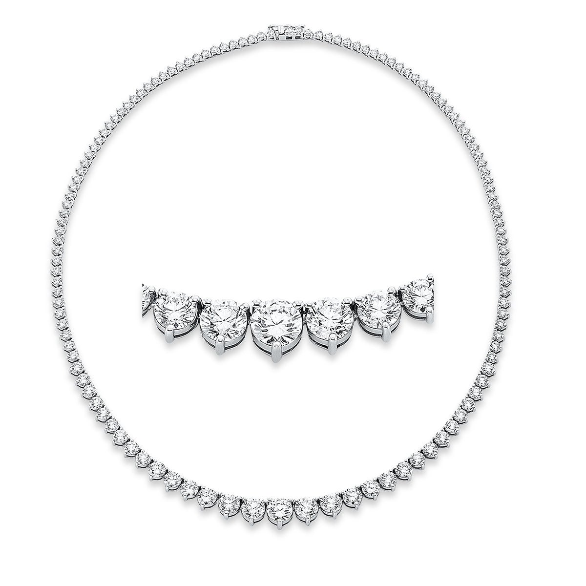 diamond full cut tennis necklace necklace in white gold
