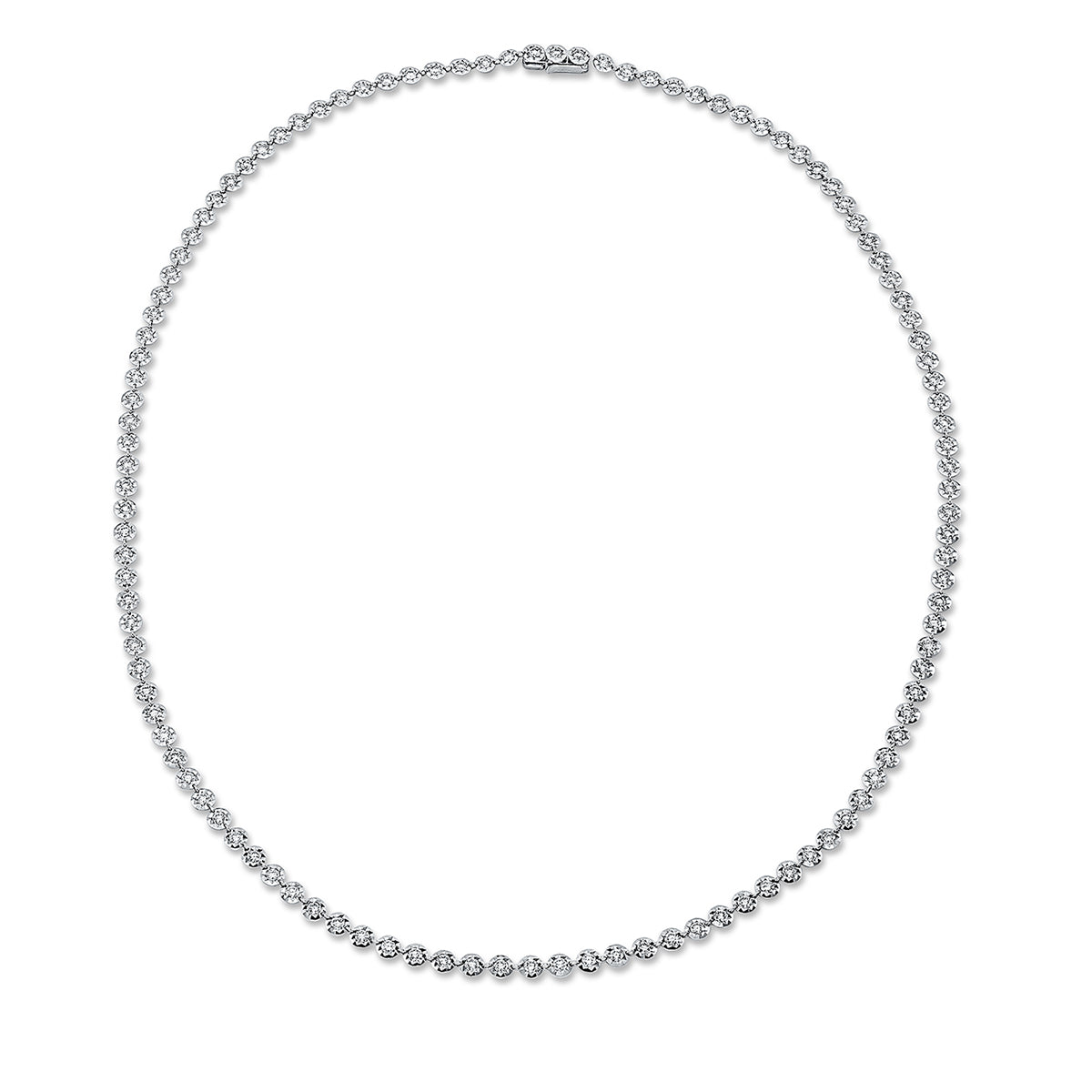 diamond full cut tennis necklace necklace in white gold