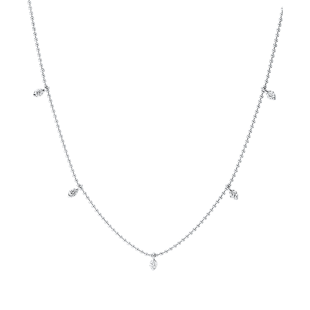 diamond full cut modern woman necklace in white gold