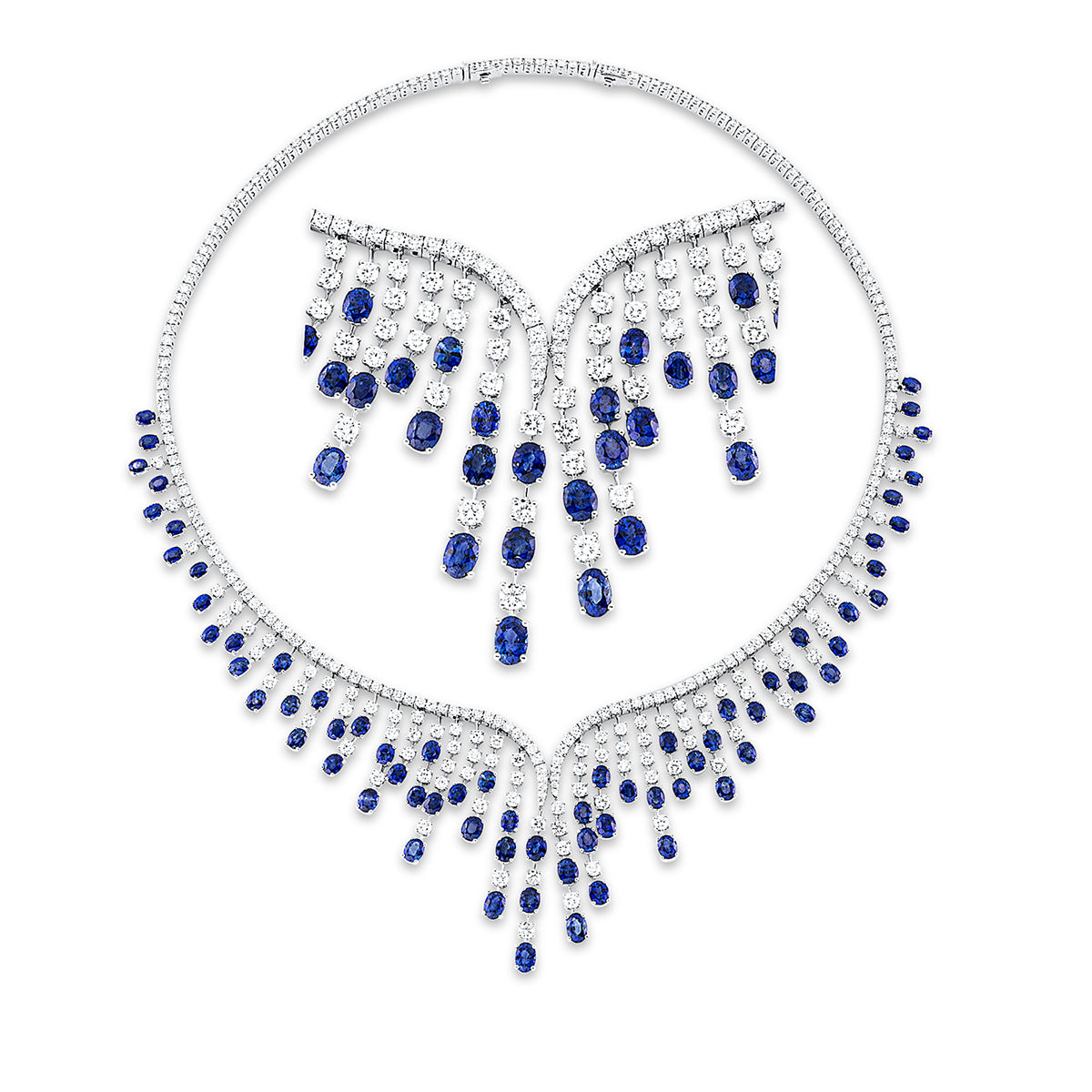 colored stone classic necklace - 4L233