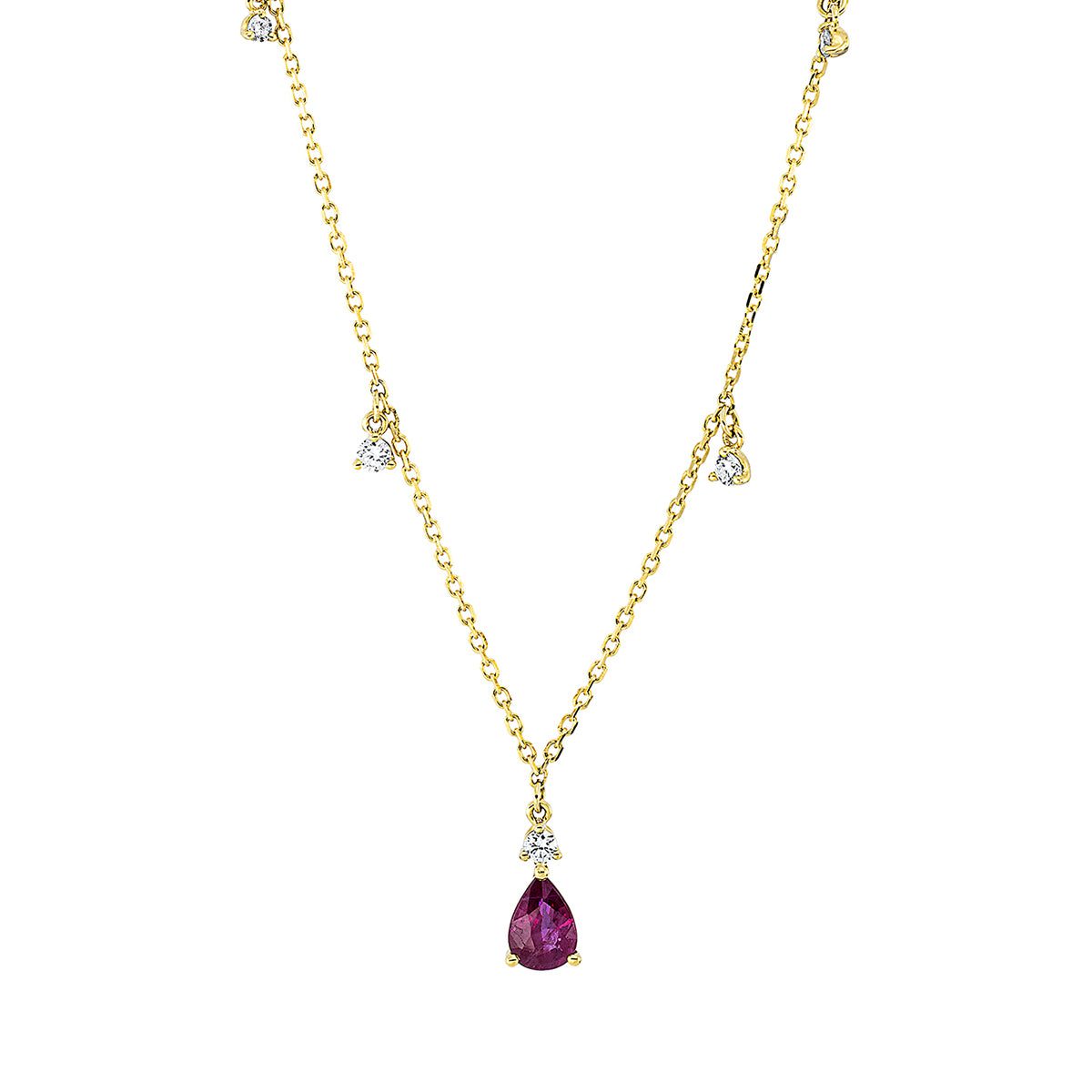 colored stone classic necklace - 4L251