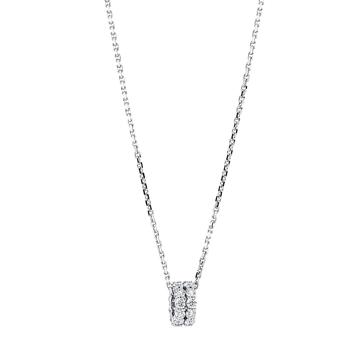 diamond full cut modern woman necklace in white gold