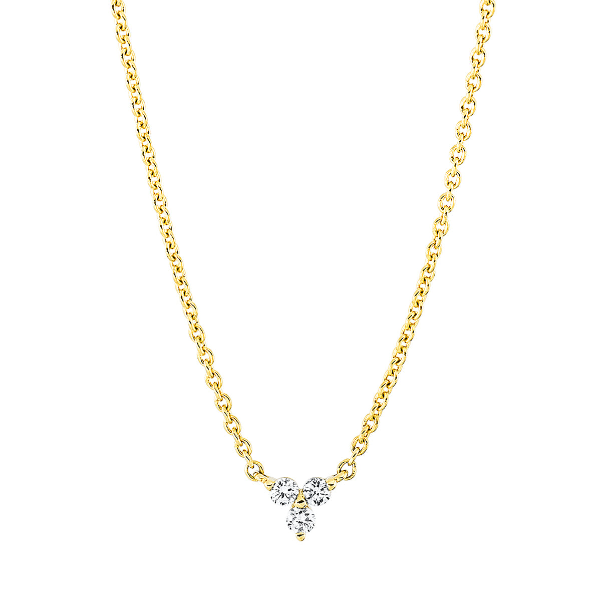 diamond full cut modern woman necklace in yellow gold