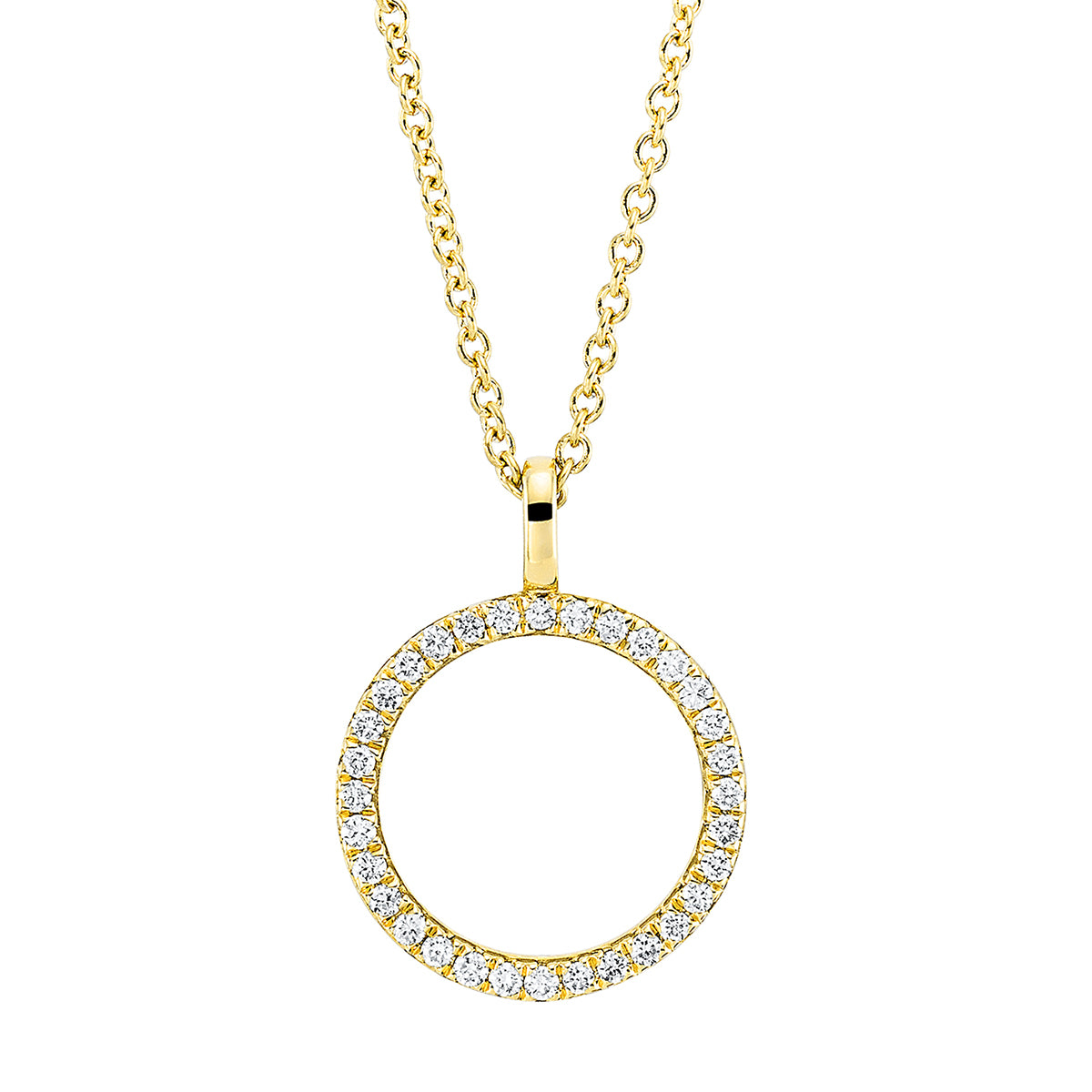 diamond full cut modern woman necklace in yellow gold