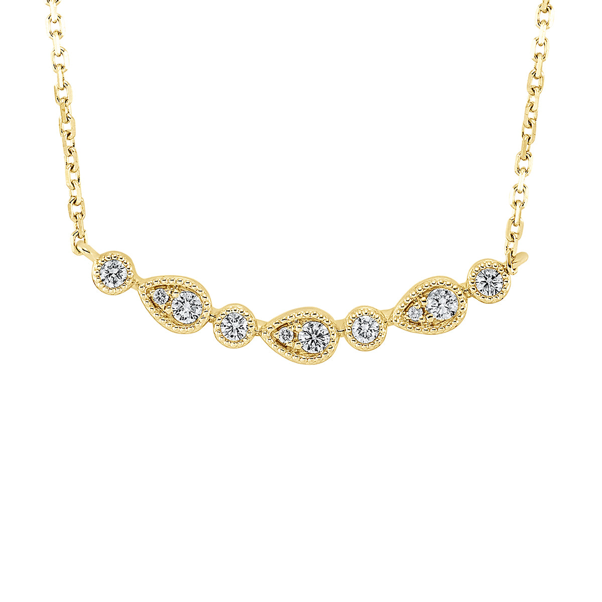diamond full cut modern woman necklace in yellow gold