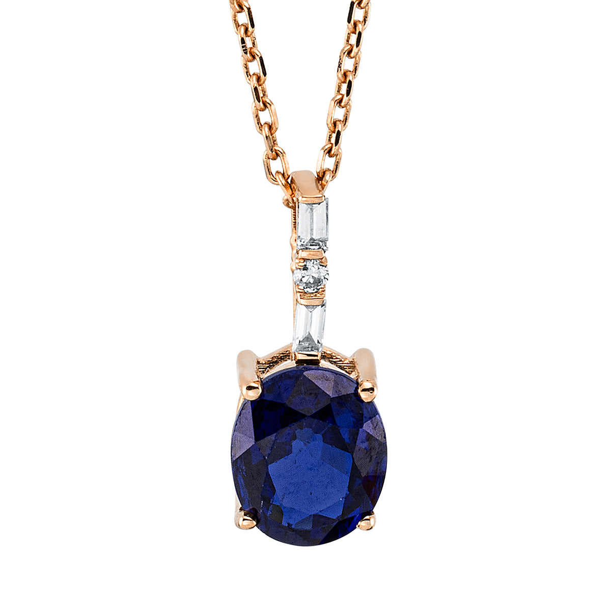 colored stone classic necklace - 4L552