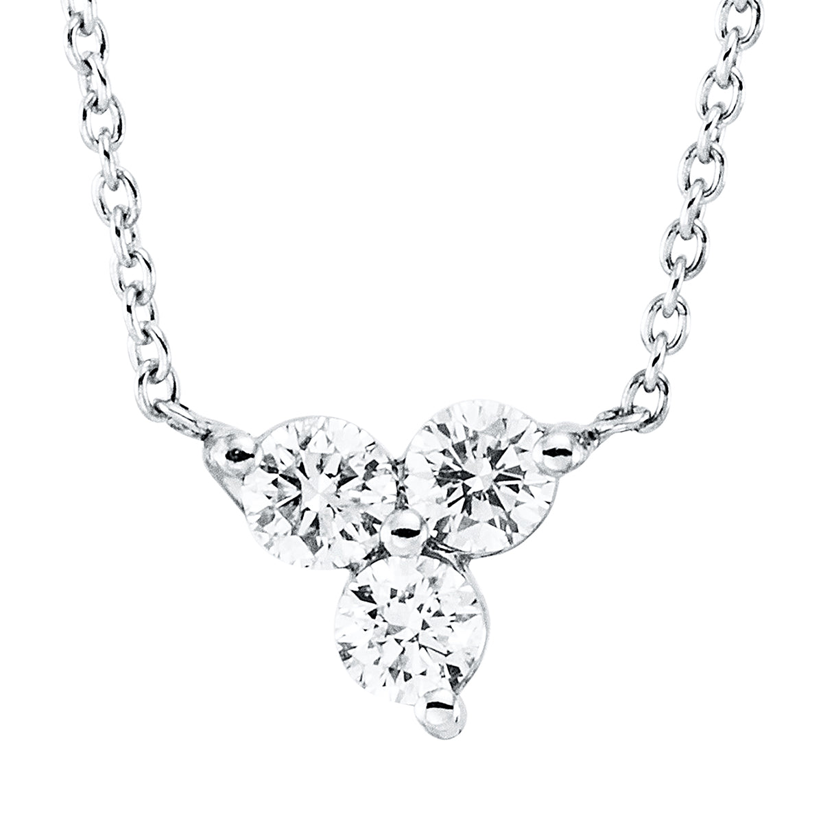 diamond full cut modern woman necklace in white gold