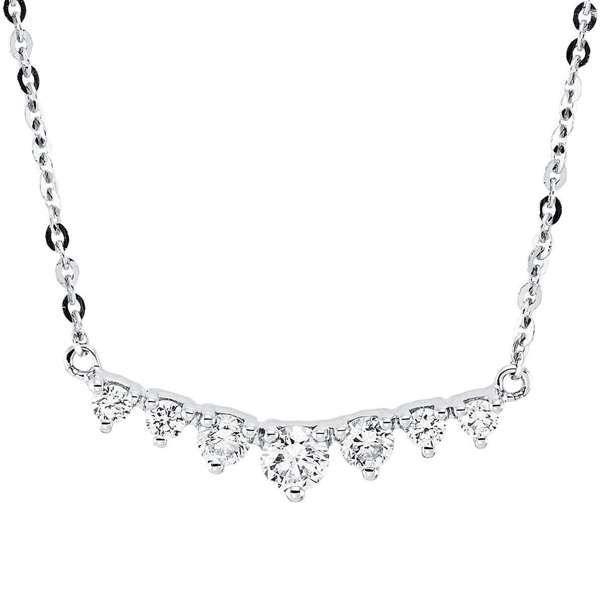 diamond full cut modern woman necklace in white gold