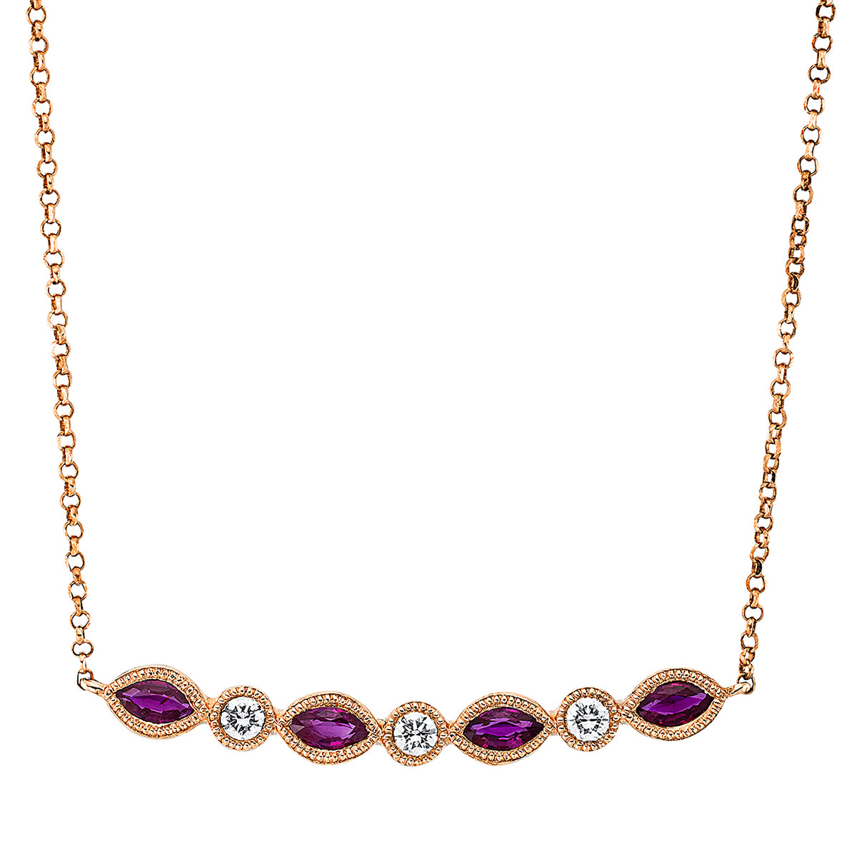 Klassieke halsketting met gekleurde stenen - 4L704