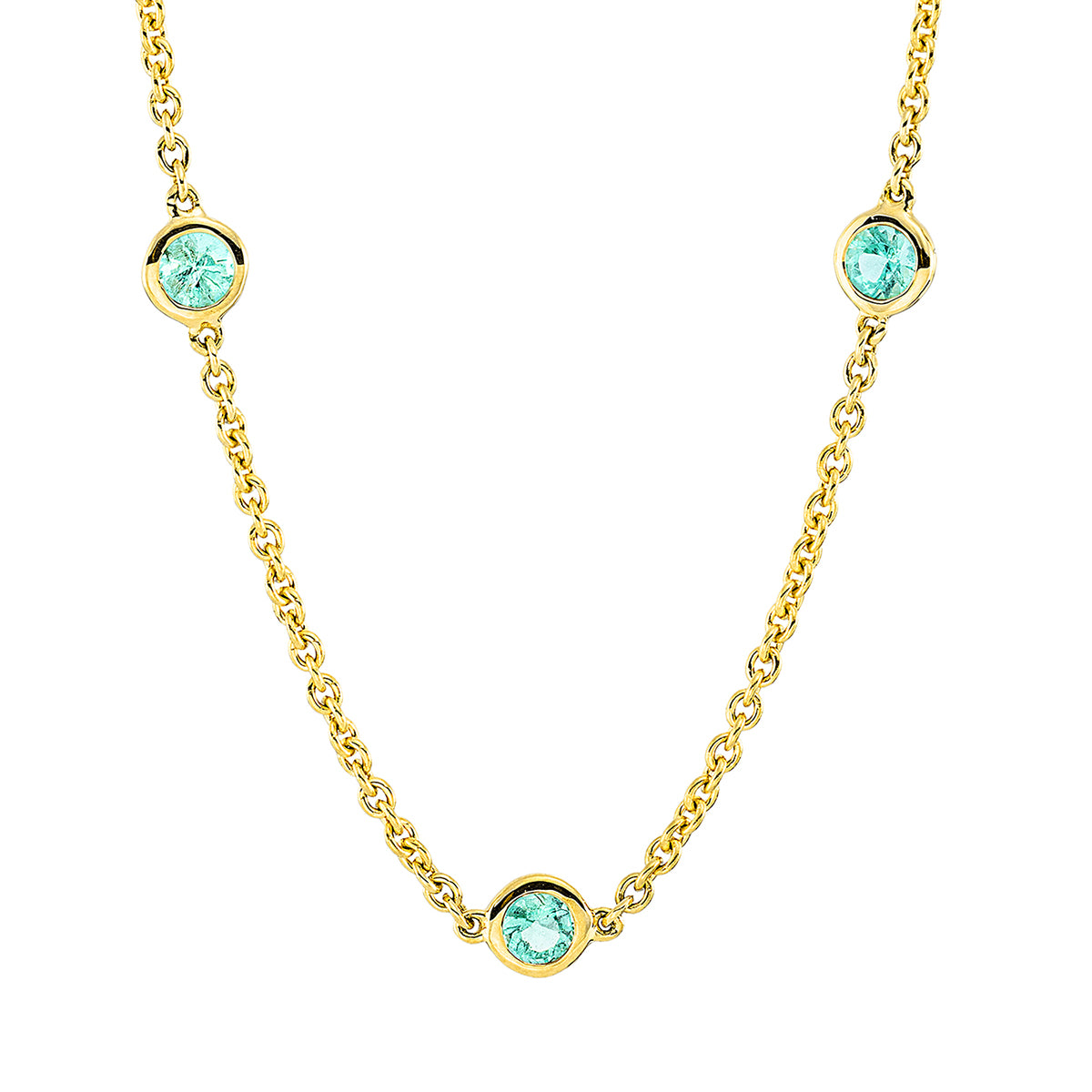 colored stone classic necklace - 4L705