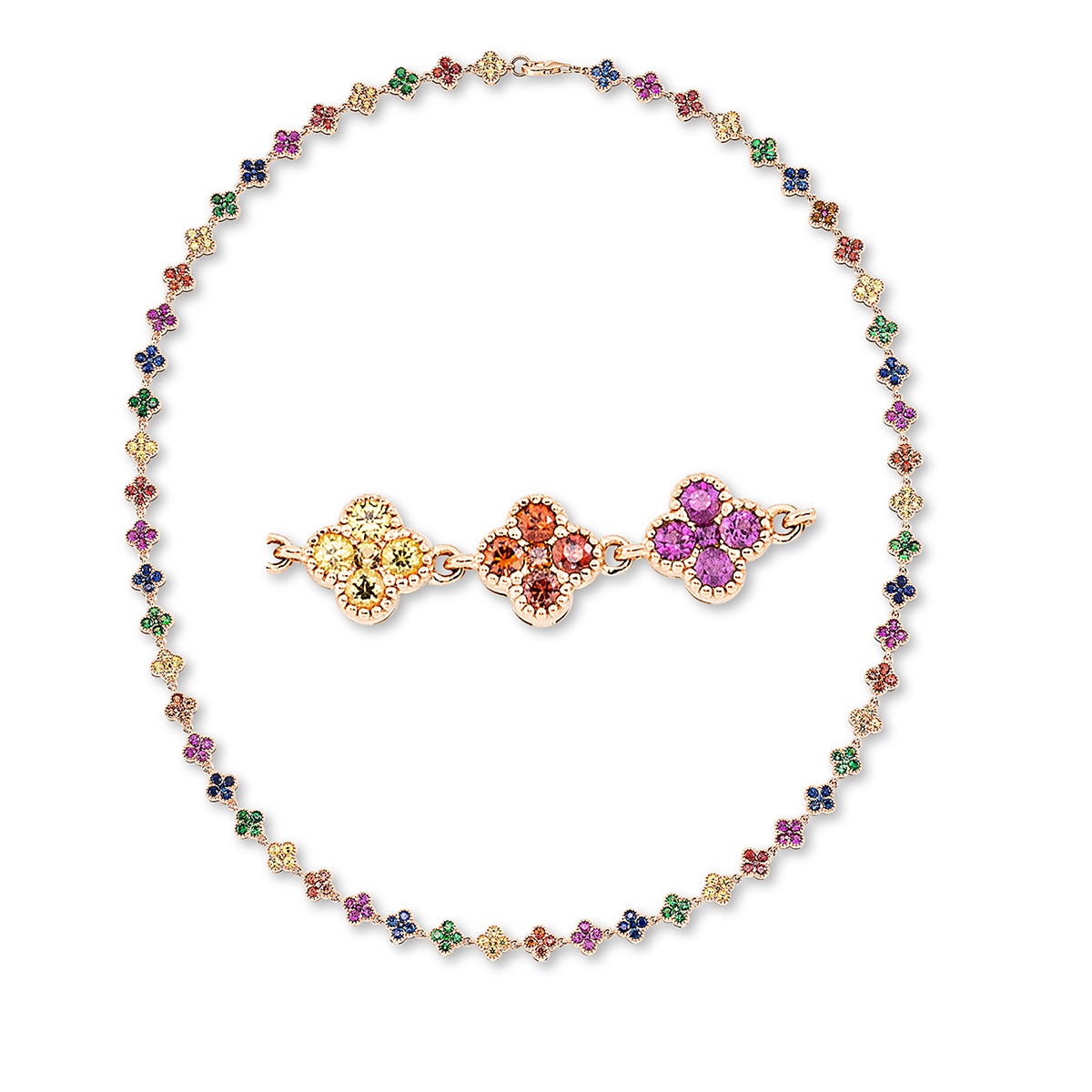 rainbow & multicolor necklace - 4L708