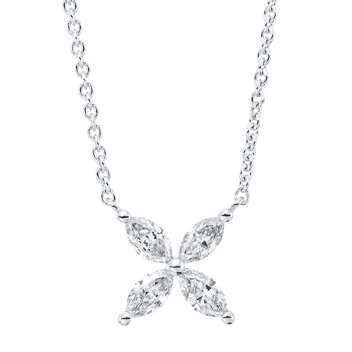 marquise modern woman necklace in white gold