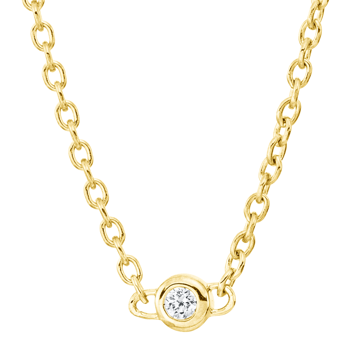 diamond full cut modern woman necklace in yellow gold