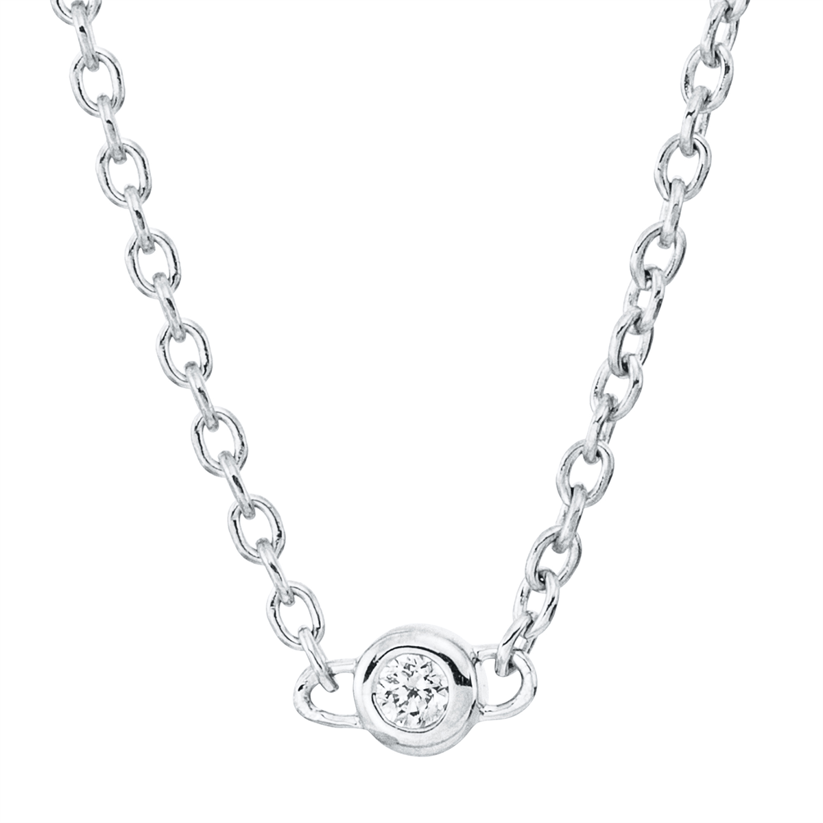 diamond full cut modern woman necklace in white gold