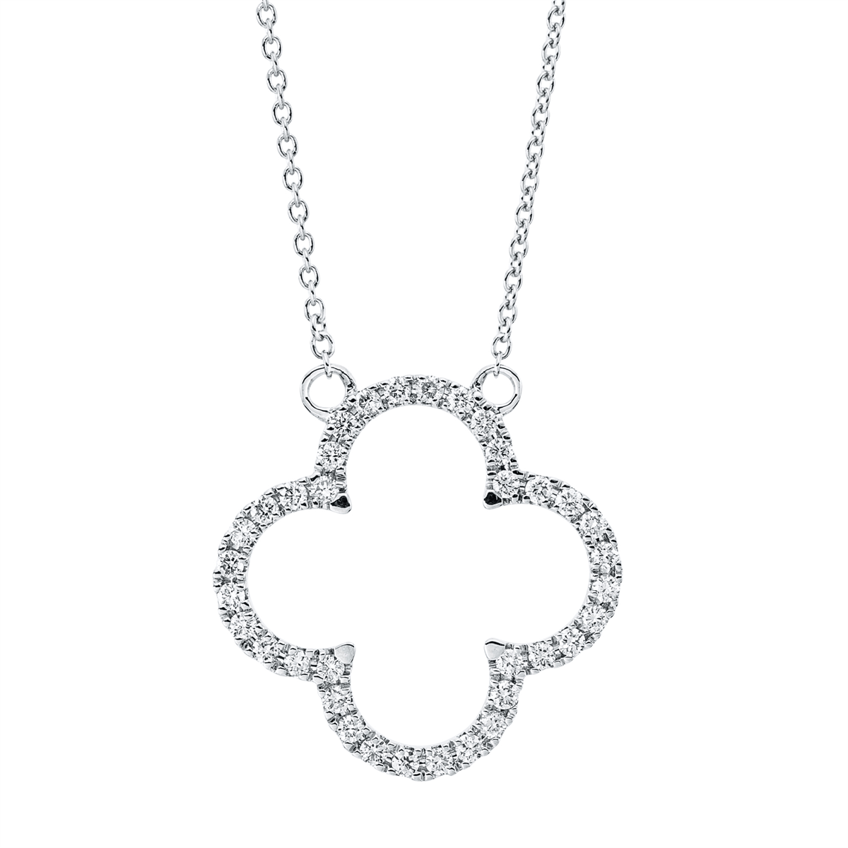 diamond full cut modern woman necklace in white gold