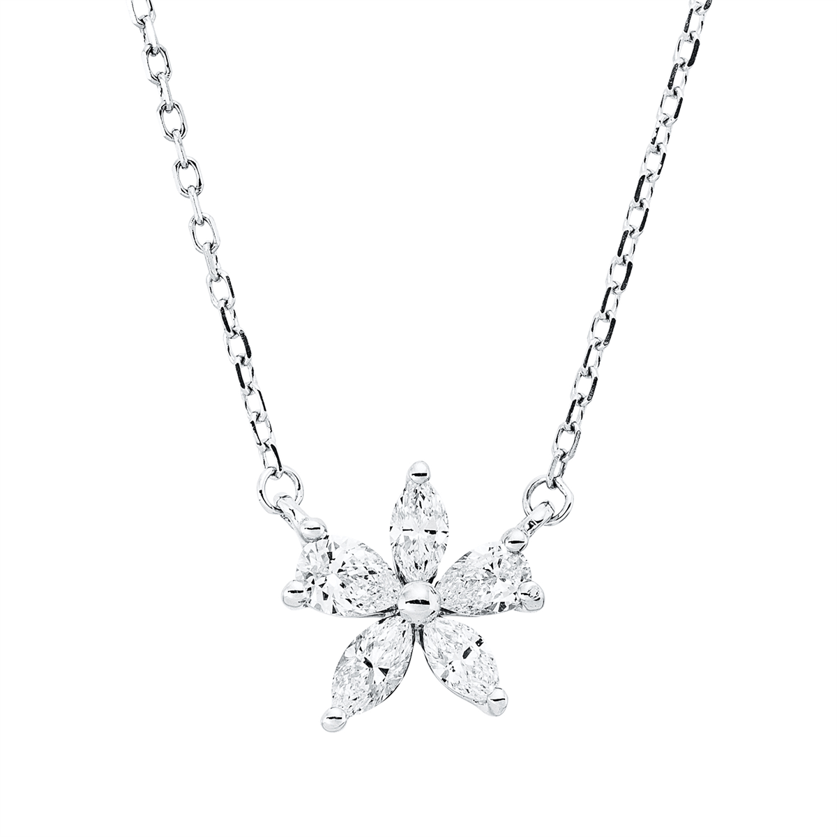 marquise modern woman necklace in white gold