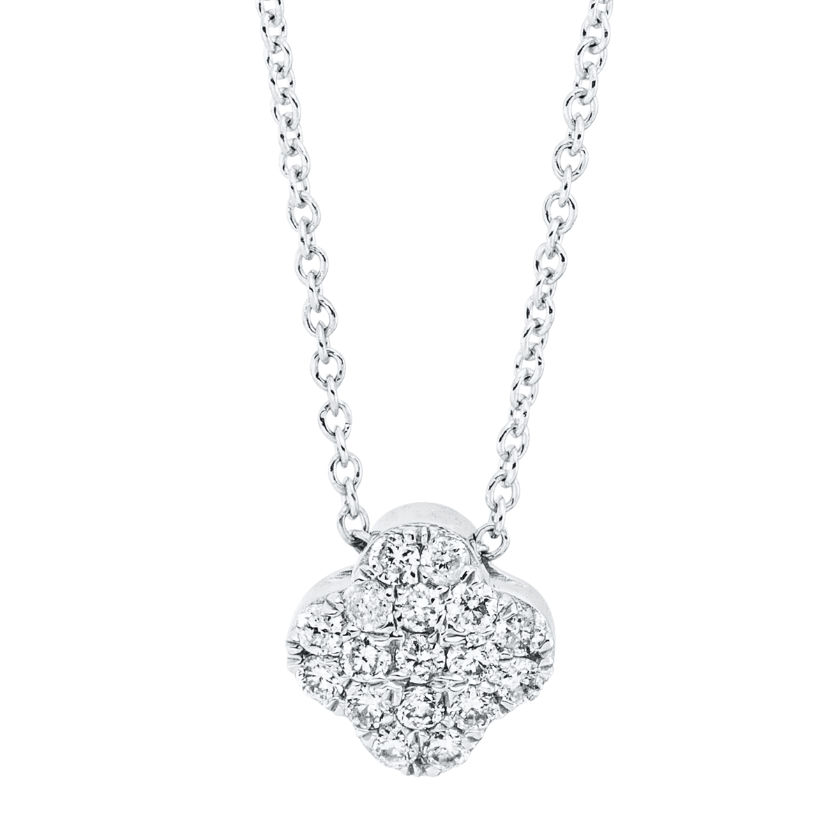 diamond full cut illusion classic necklace in white gold