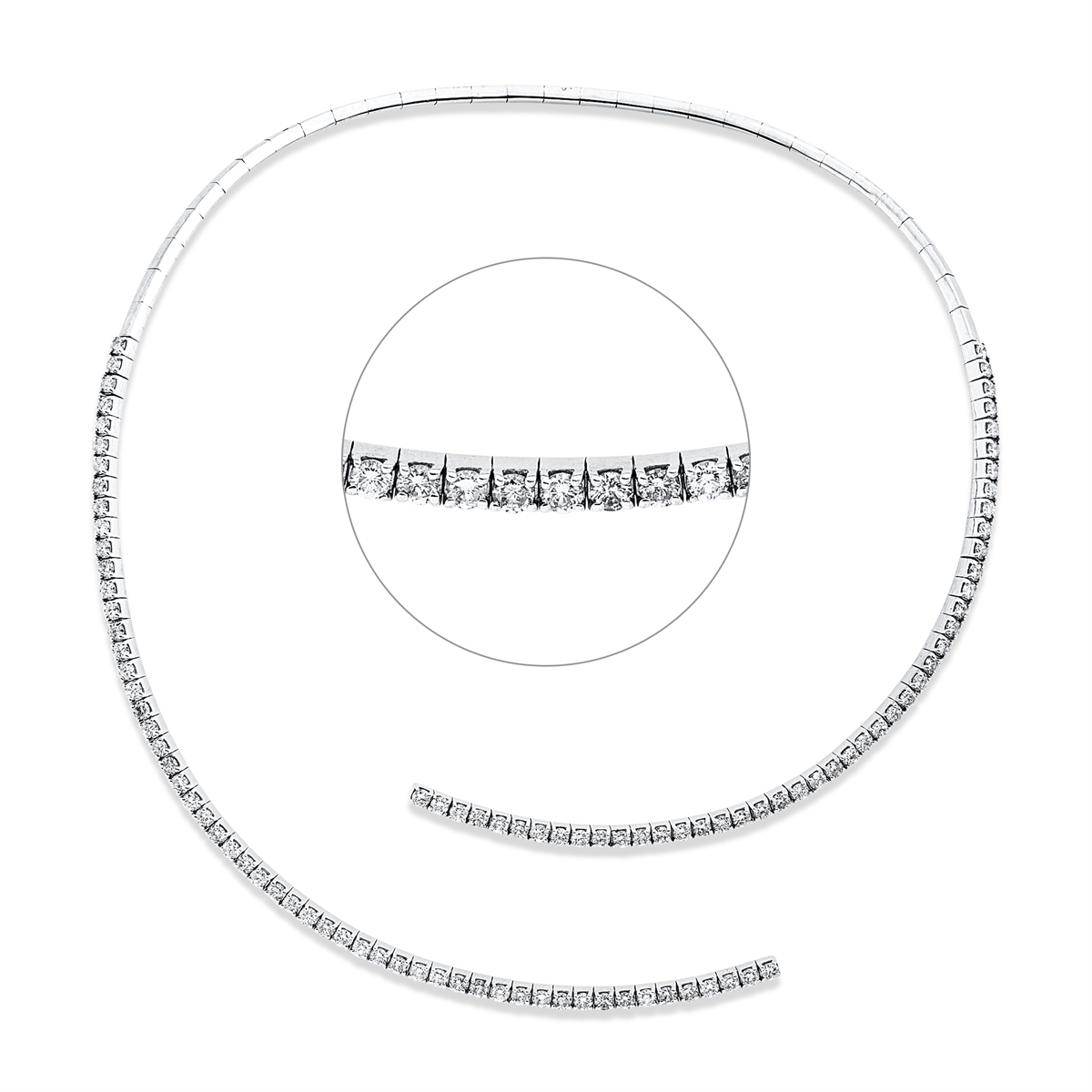 diamond full cut exclusive necklace in white gold