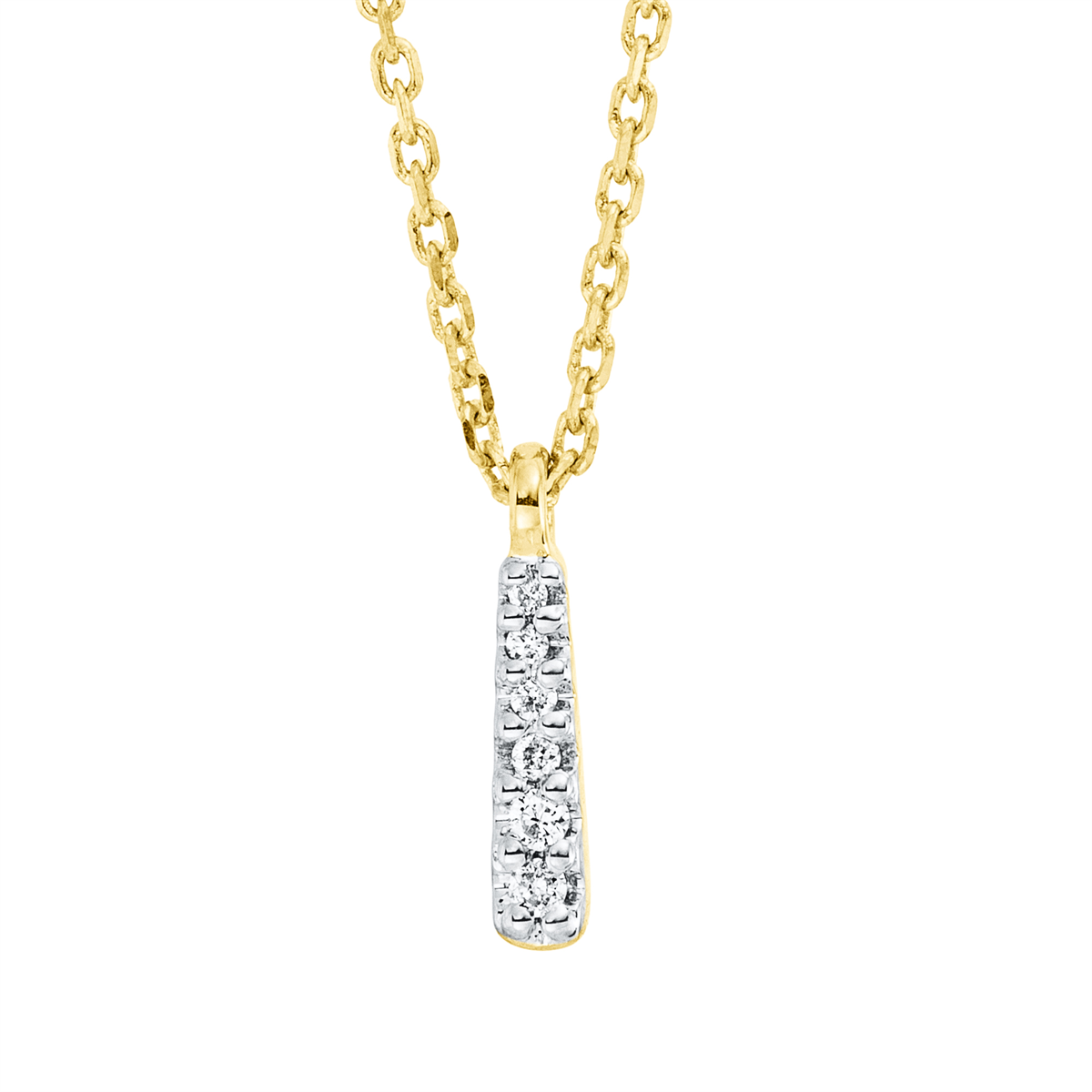 diamond full cut modern woman necklace in yellow gold