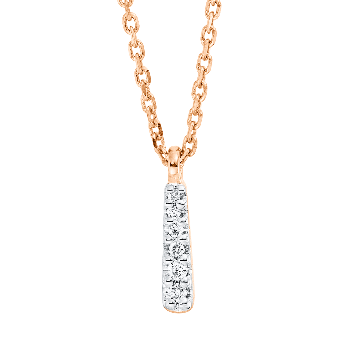 diamond full cut modern woman necklace in red gold