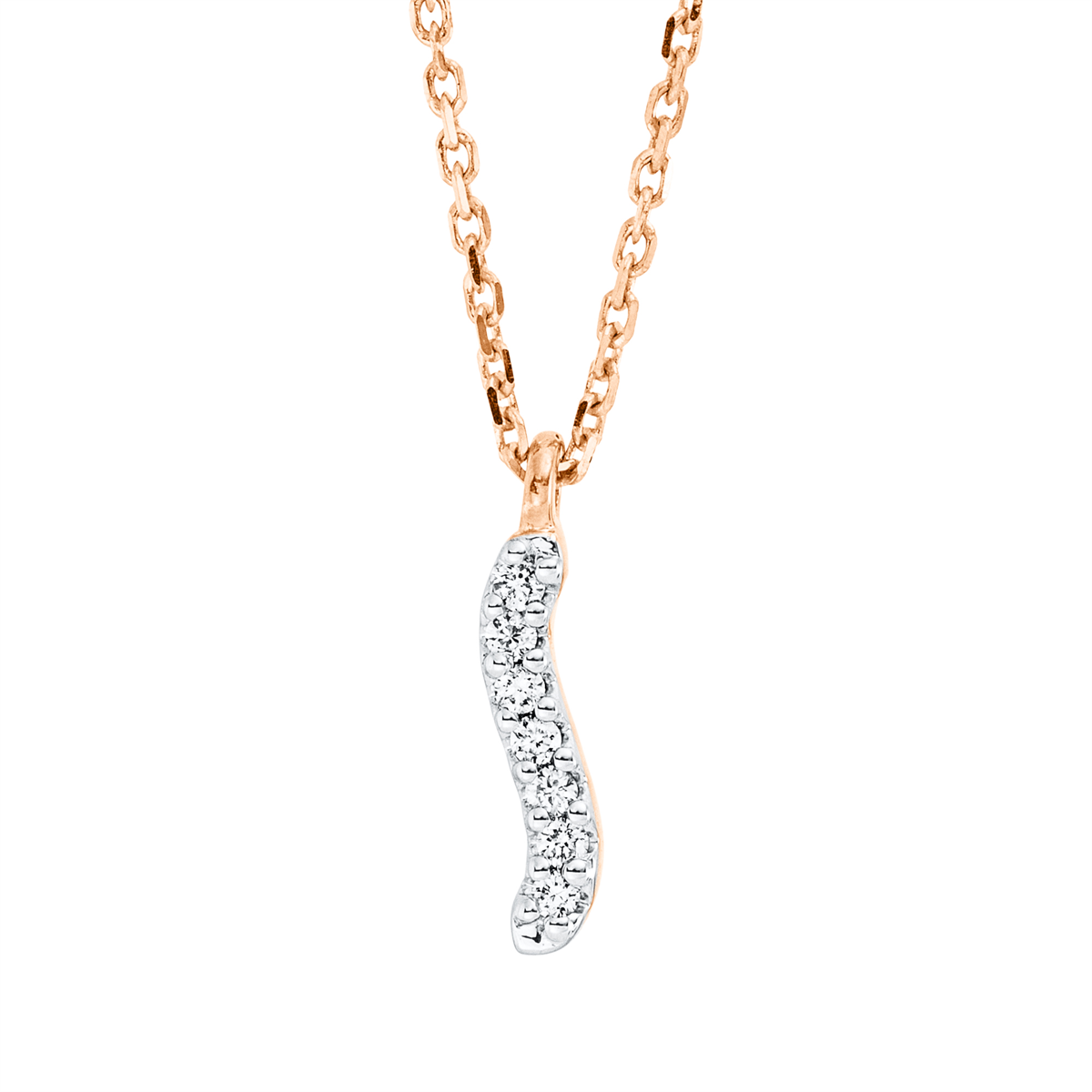 diamond full cut modern woman necklace in red gold