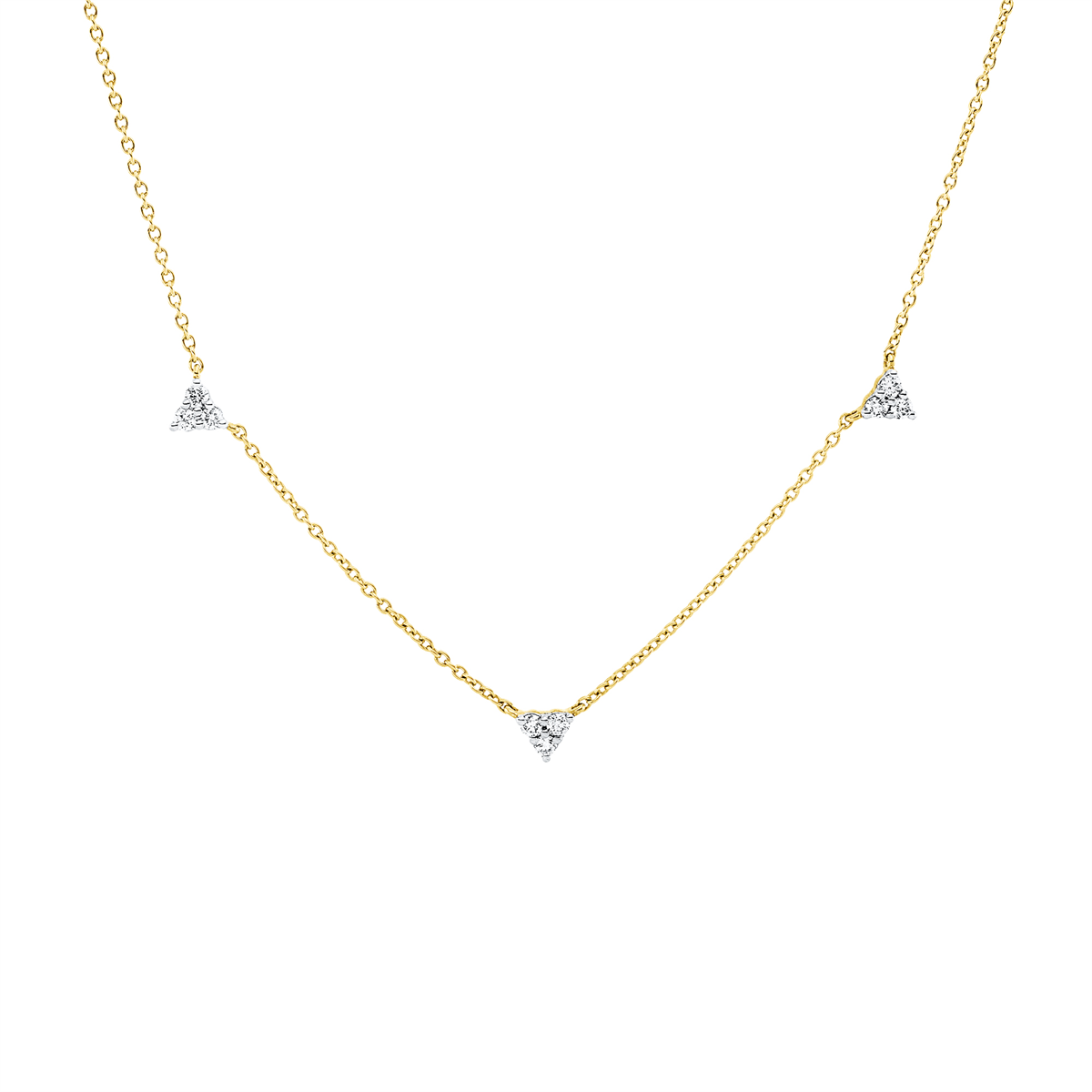 diamond full cut modern woman necklace in yellow gold