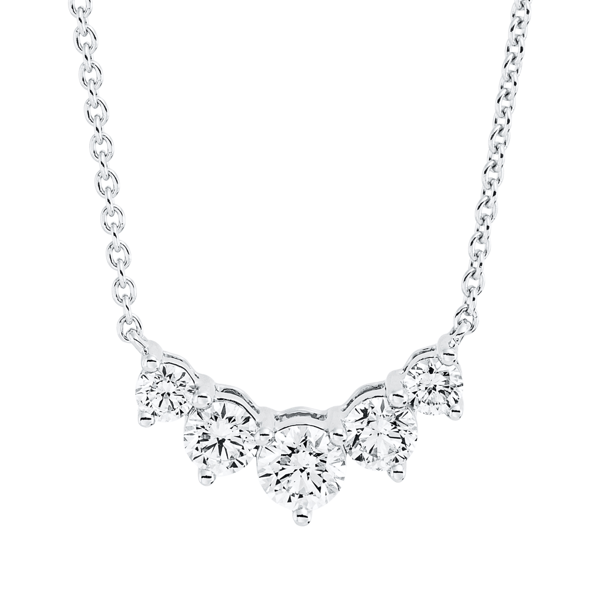 diamond full cut modern woman necklace in white gold