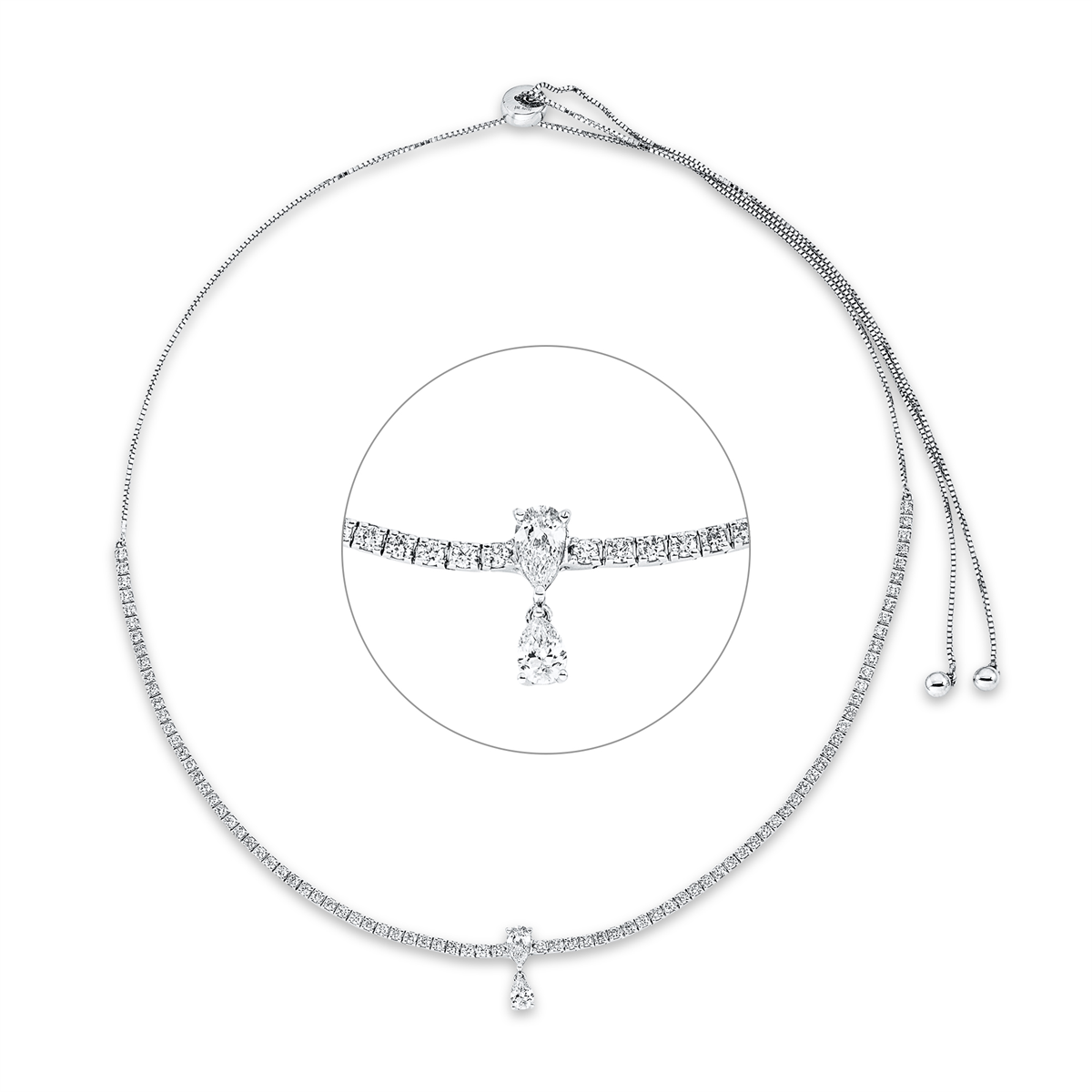 diamond full cut exclusive necklace in white gold