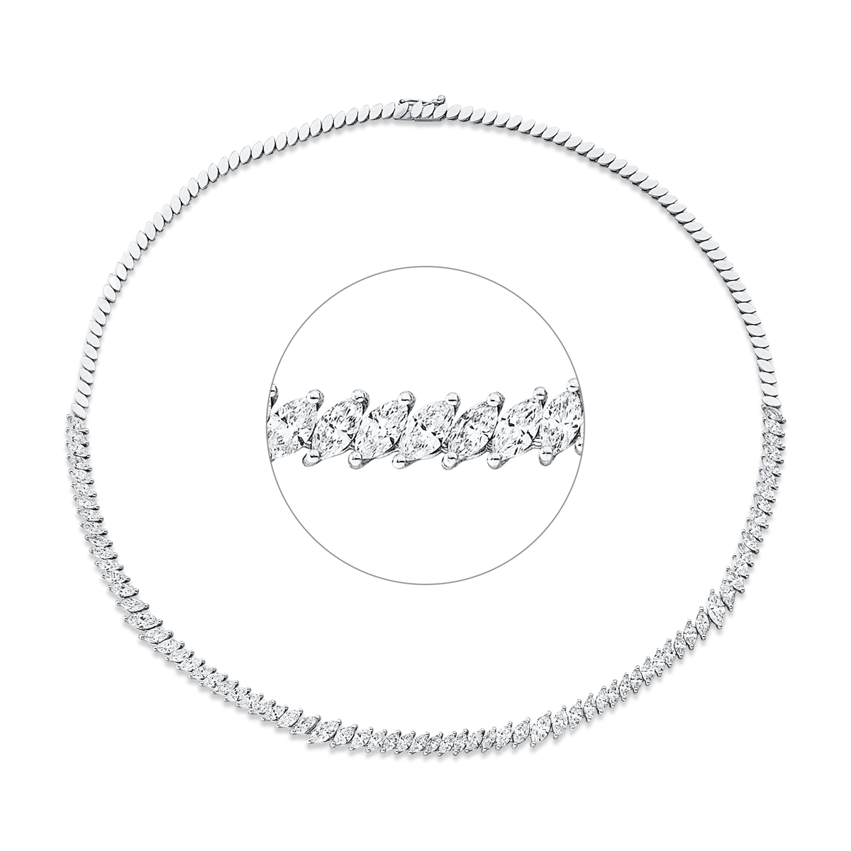 marquise exclusive necklace in white gold