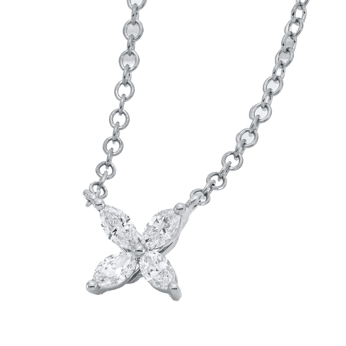 marquise modern woman necklace in white gold