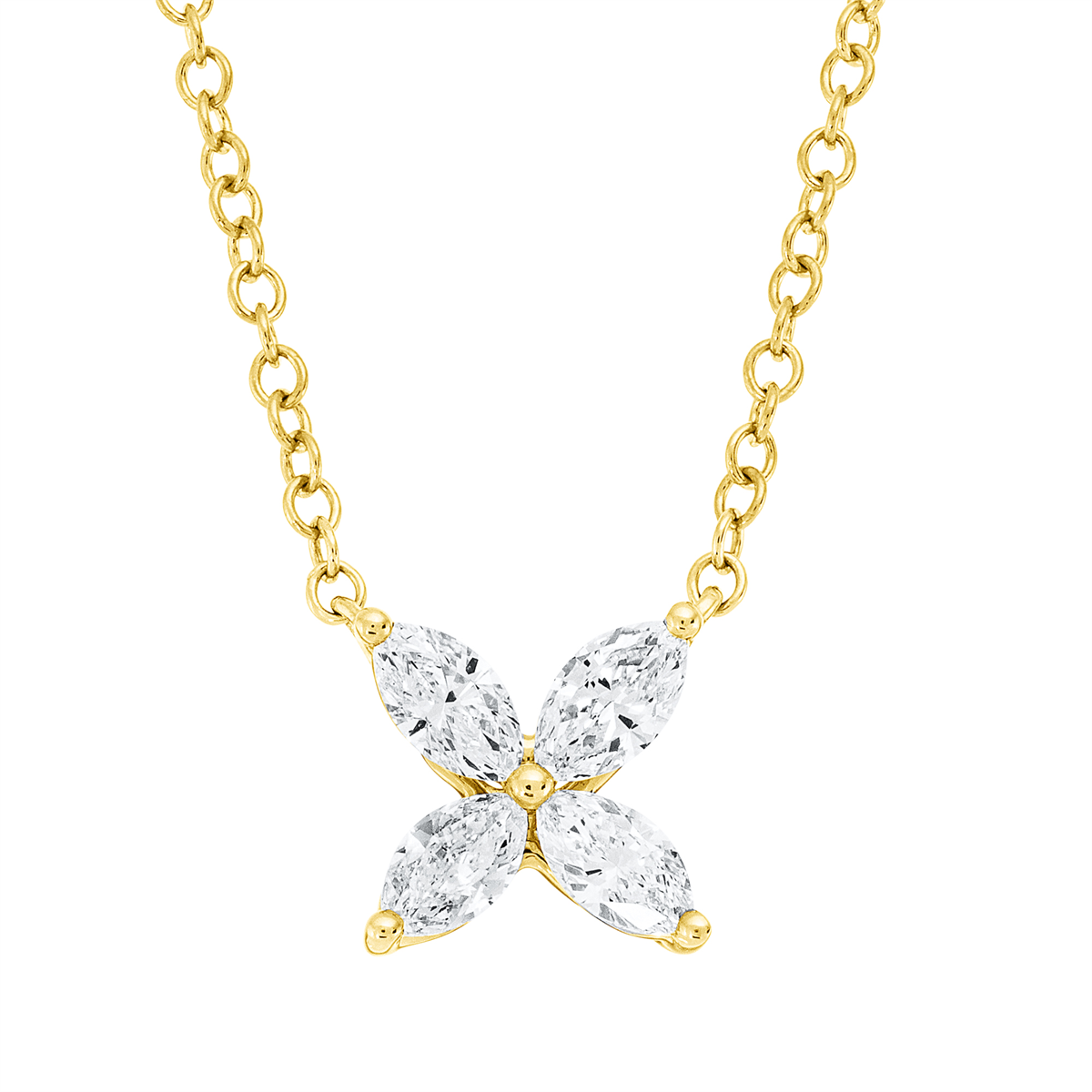 marquise modern woman necklace in yellow gold