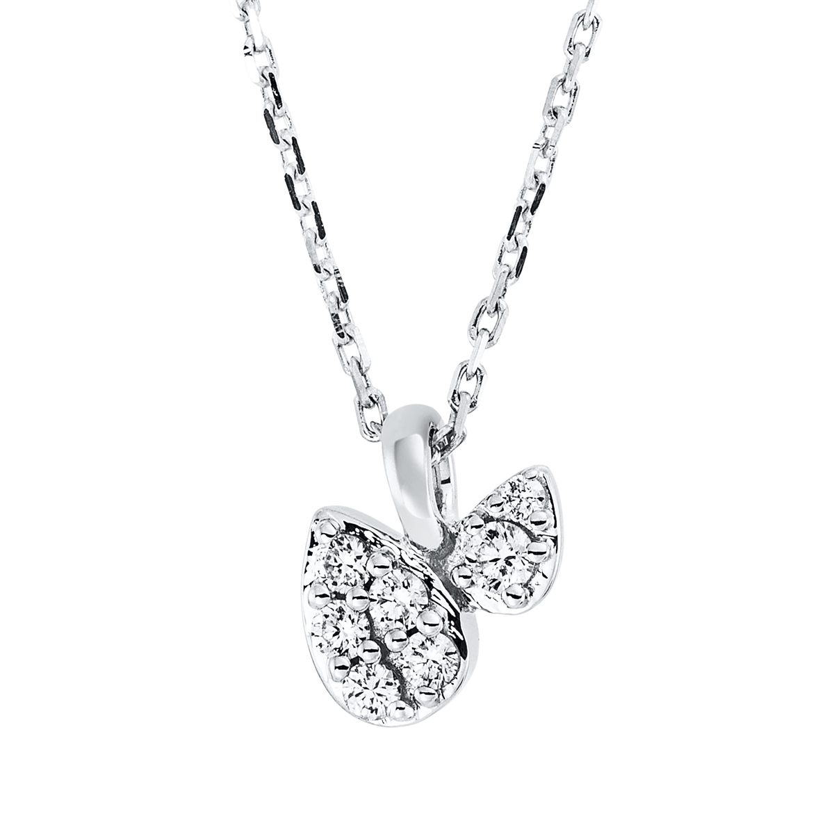 diamond full cut modern woman necklace in white gold
