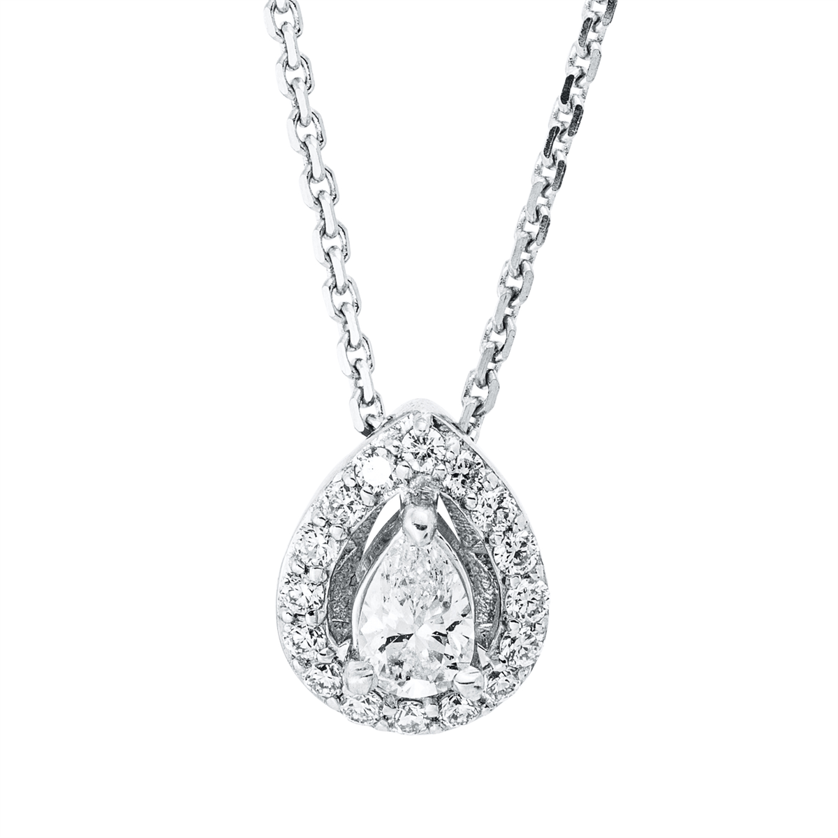 solitaire with accent stones necklace - 4M707