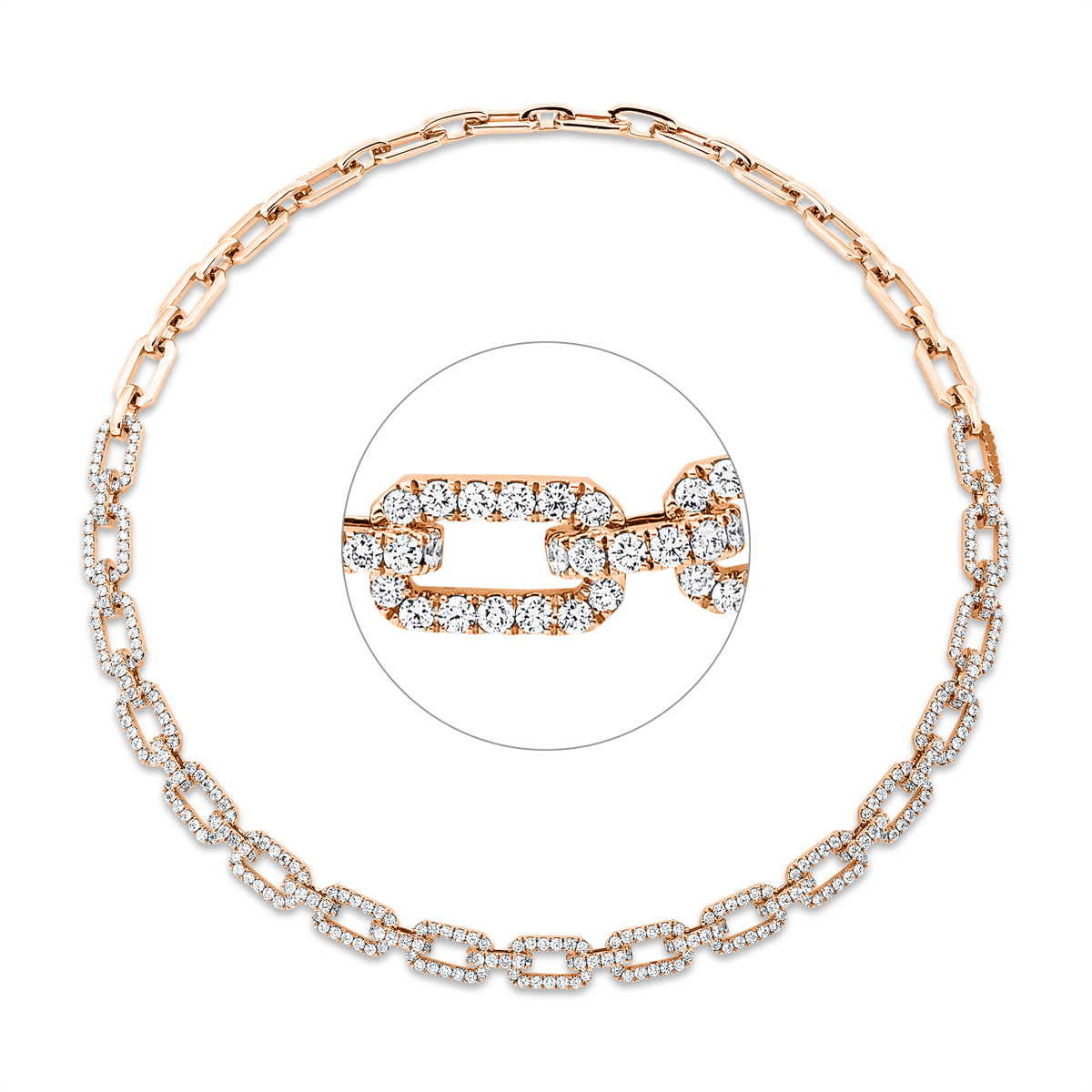 diamond full cut exclusive necklace in red gold
