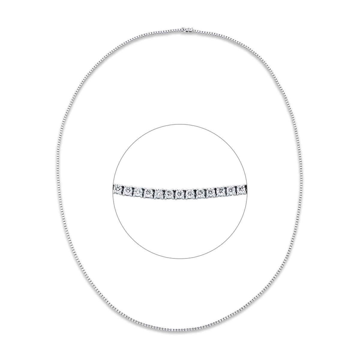 diamond full cut tennis necklace necklace in white gold