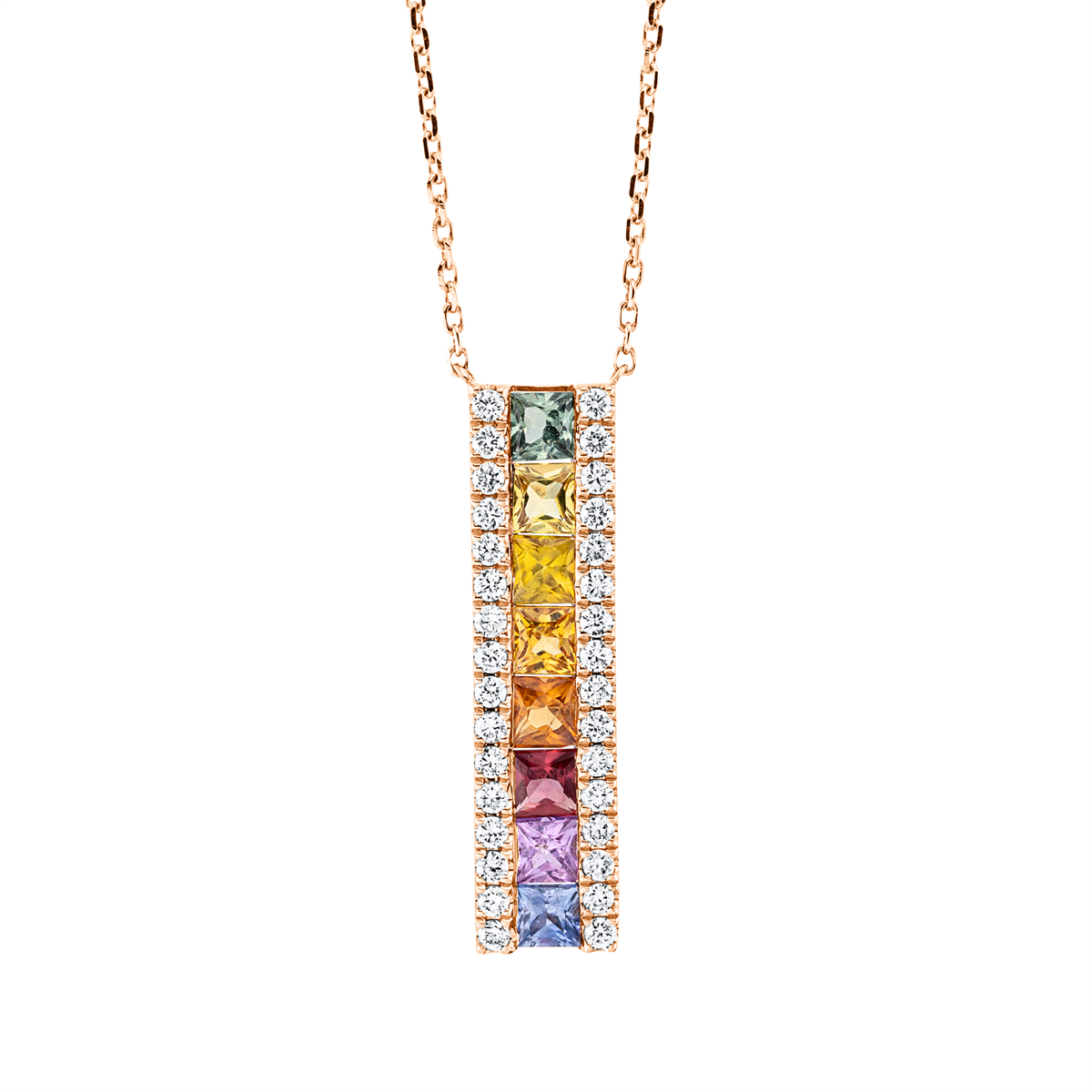 Regenboog- en veelkleurige ketting - 4M849