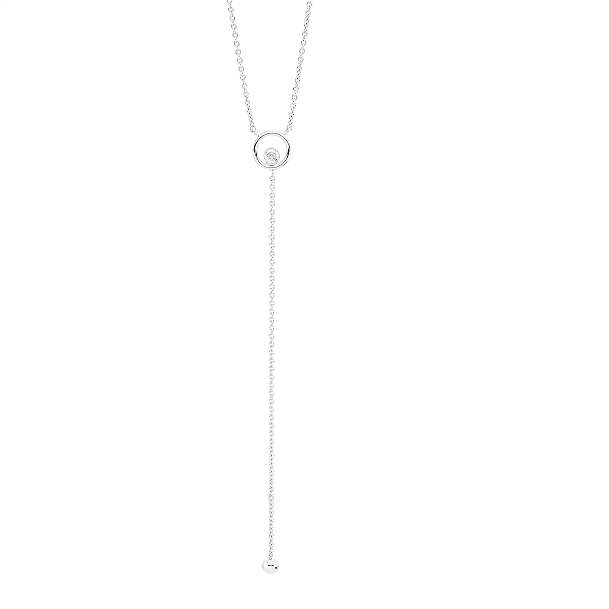 diamond full cut modern woman necklace in white gold