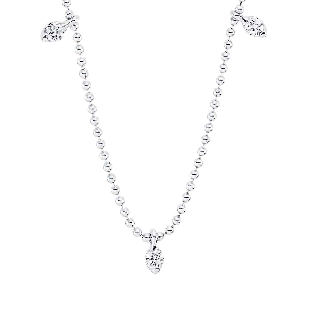 diamond full cut modern woman necklace in white gold