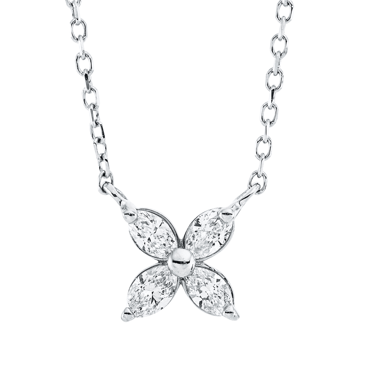 marquise modern woman necklace in white gold