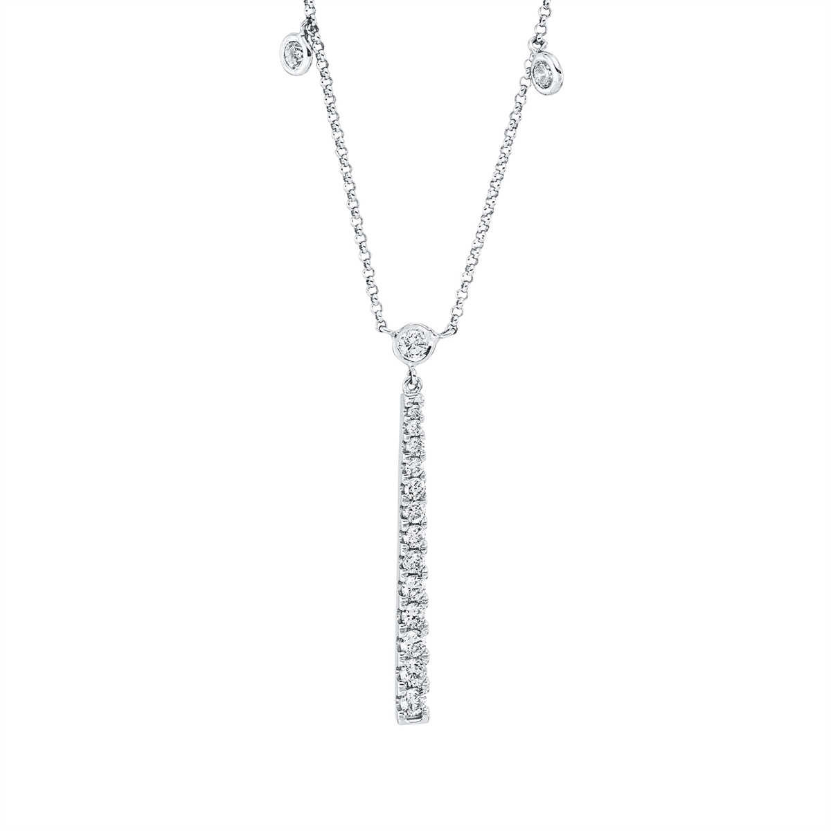 diamond full cut modern woman necklace in white gold